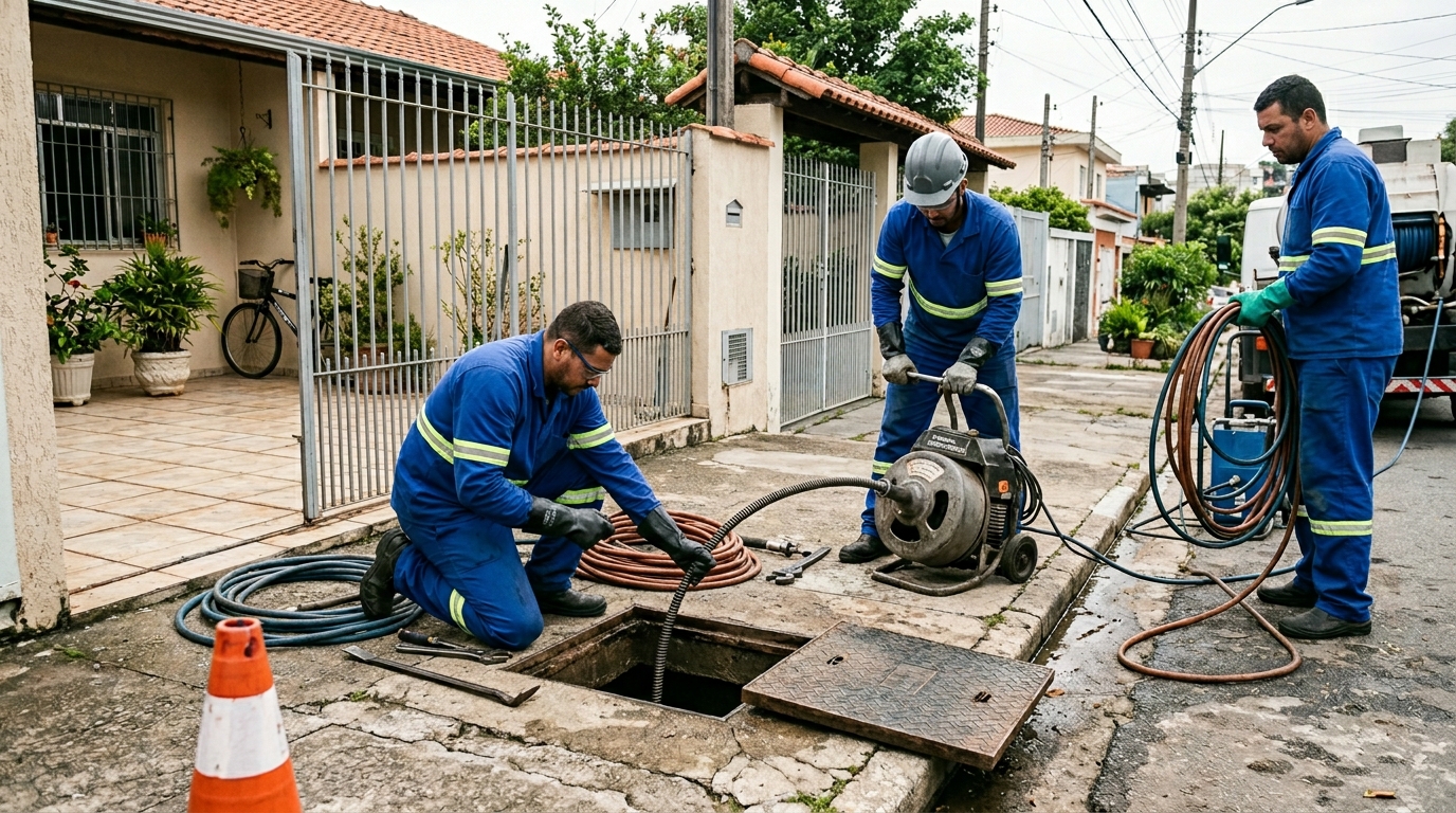 Desentupimento de esgoto em Aparecida de Goiânia-GO