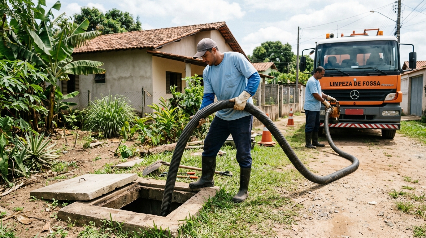 Higienização de fossa residencial em Aparecida de Goiânia-GO